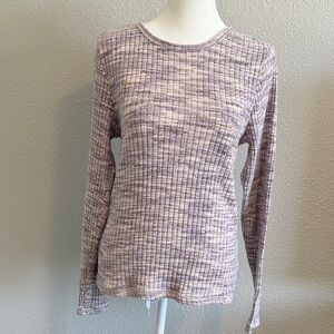 Old Navy Women's Lavender Ribbed Long Sleeve Tee